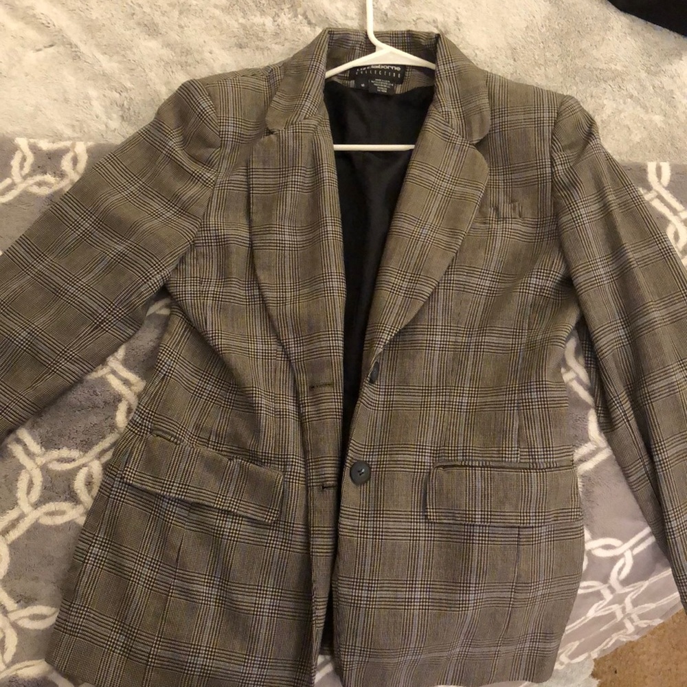 Liz Claiborne Houndstooth / Windowpane Blazer